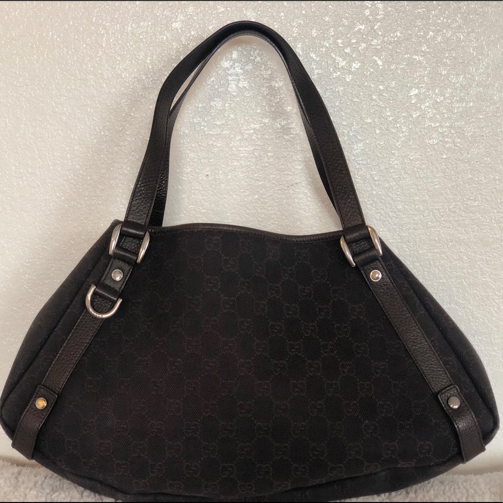 Pre-owned: Gucci Abbey GG Medium Dark Brown